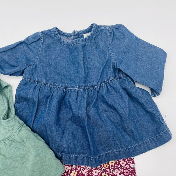 Carters Just One You Baby Girls 3 Months 3 Piece Pant Set with Vest Floral 1814 - Picture 4 of 6